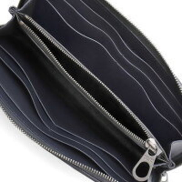 Bottega Veneta Navy Intrecciato Bi-Fold Zip Wallet Bottega  Bottega Veneta Leather Zipper Long Blue Wallet Intrecciato Navy